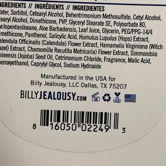 Billy Jealousy Mens Beard shampoo & leave in conditioner set 8 fl Oz each - Picture 7 of 7